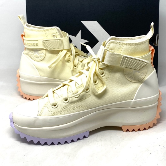 Converse Run Star Hike Platform Strap Shoes Women Size Canvas Soft Dune A05169C - Picture 5 of 10